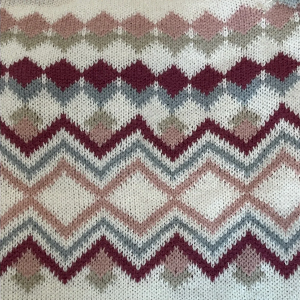 Dog Turtleneck Sweater & Matching Scarf. Cream and Pink by Merry & Bright NWT
